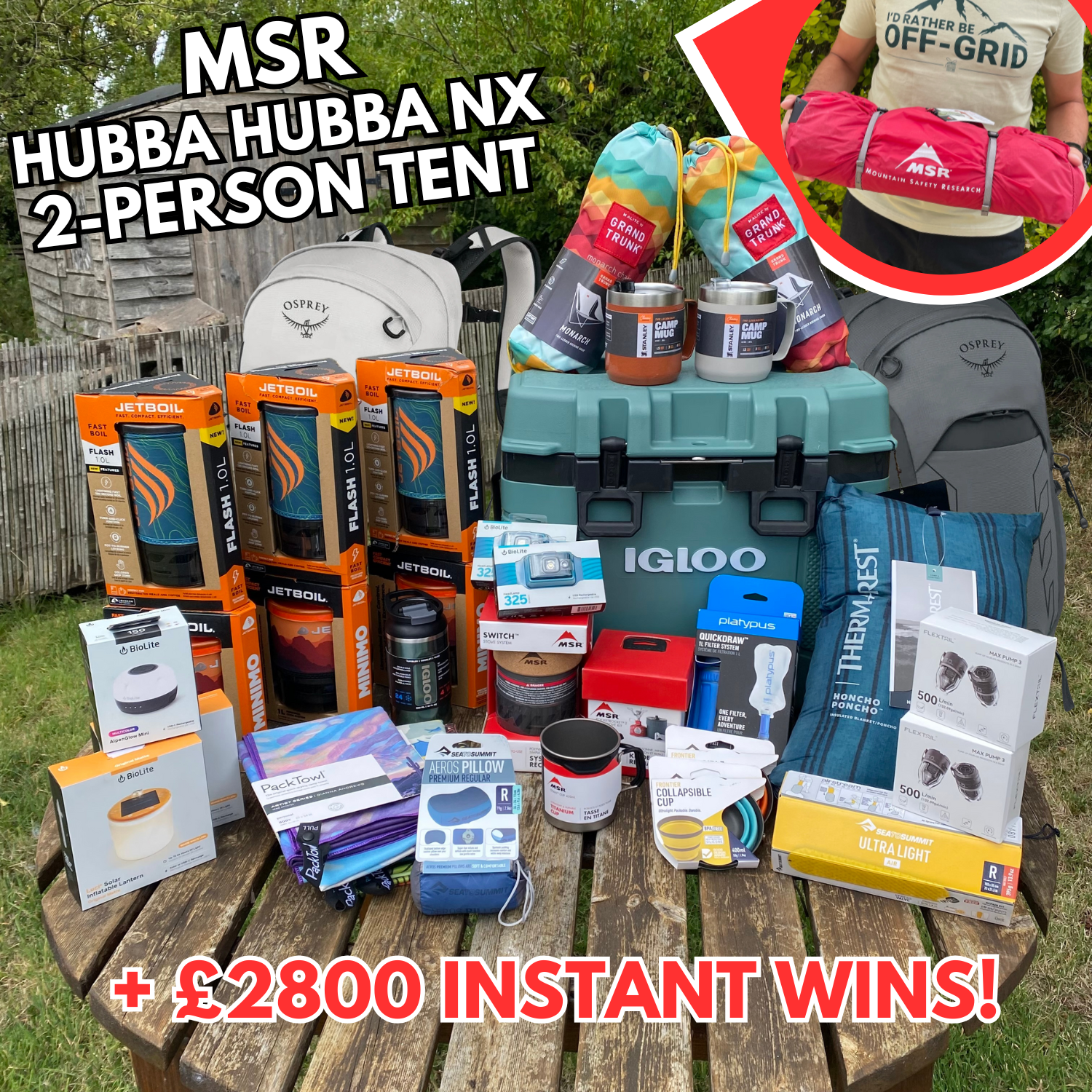 MSR Hubba Hubba NX Tent + £2800 Instant Wins!