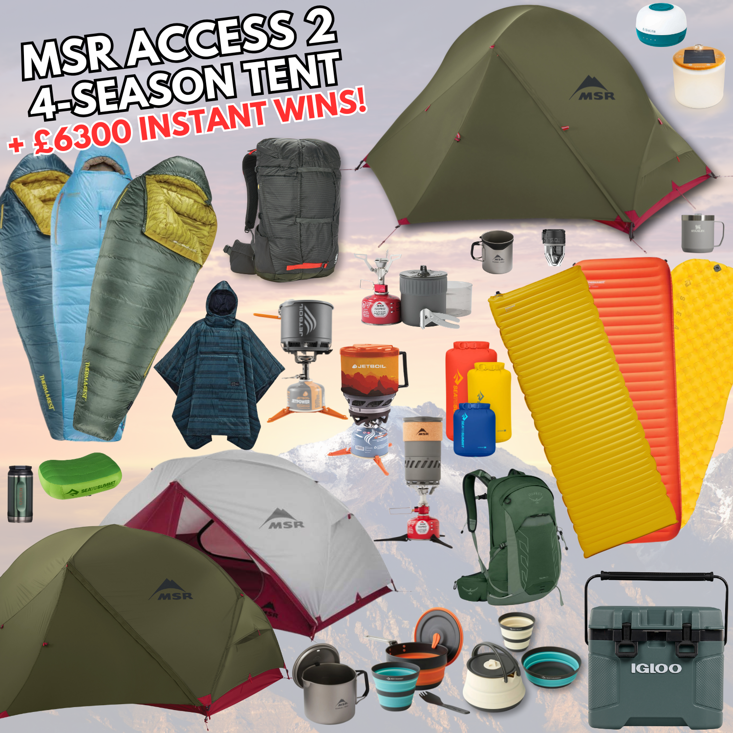 MSR Access 2 4-Season Tent +£6300 Instant Wins!