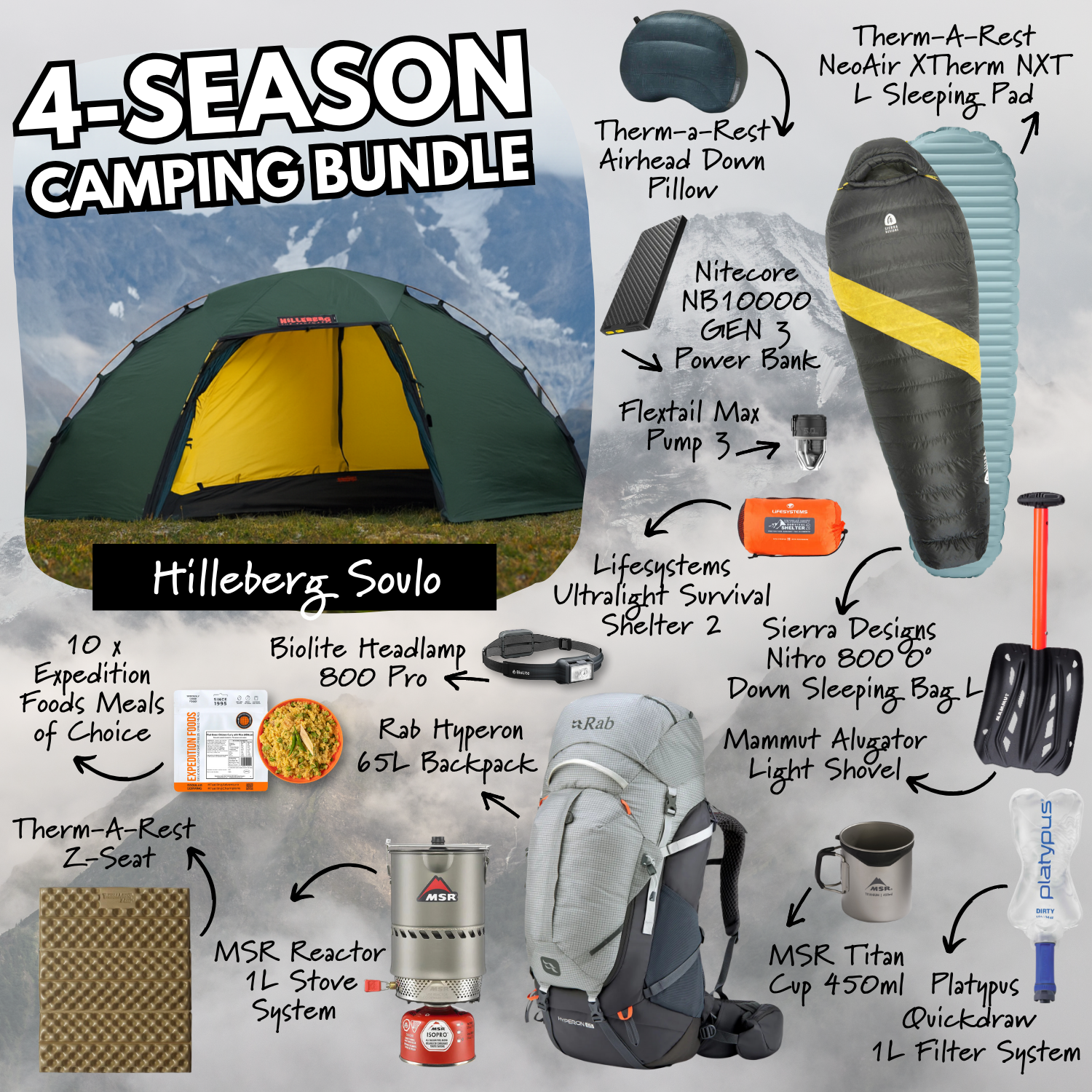 Hilleberg Soulo 4-Season Camping Bundle