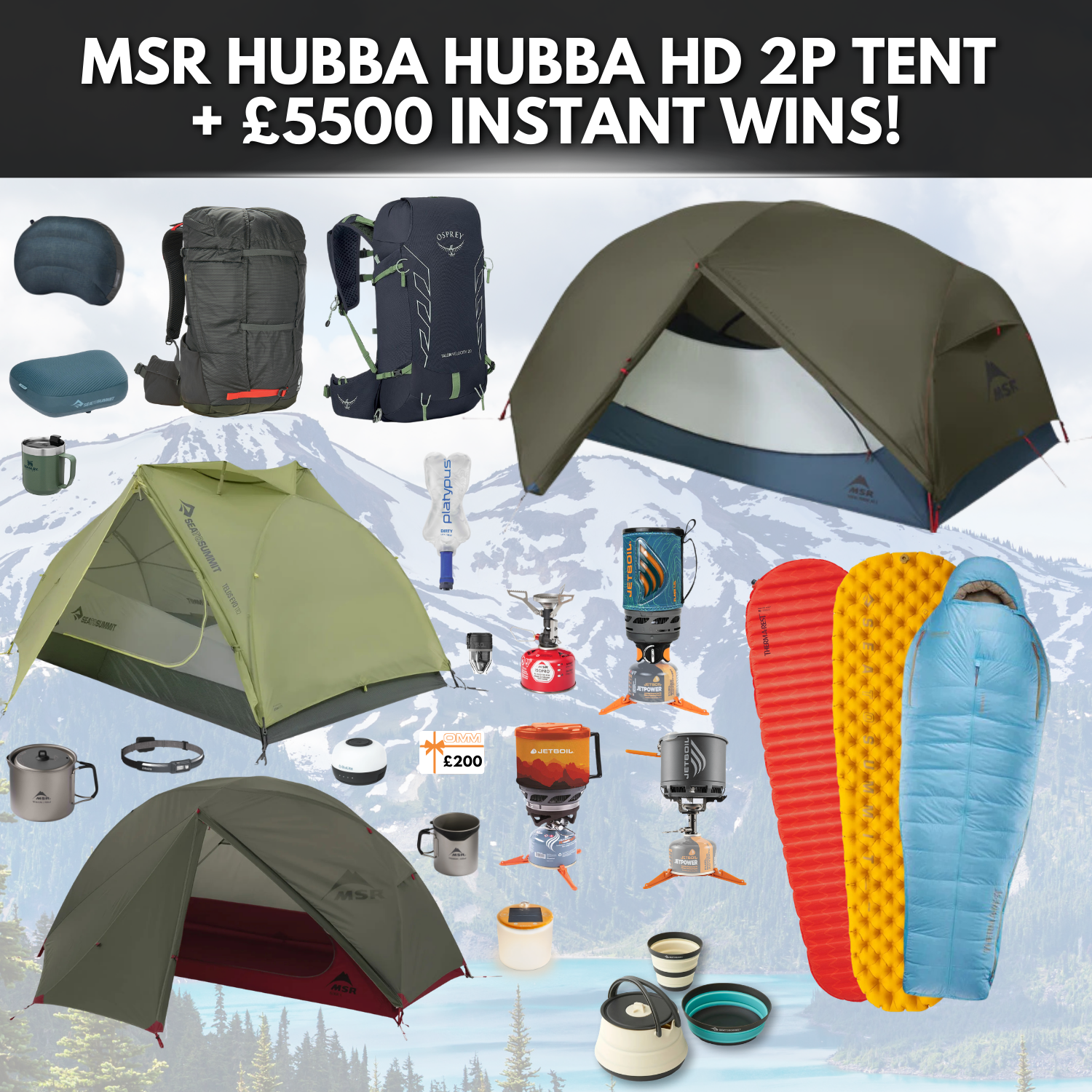 MSR Hubba Hubba HD 2P Tent + £5500 Instant Wins!