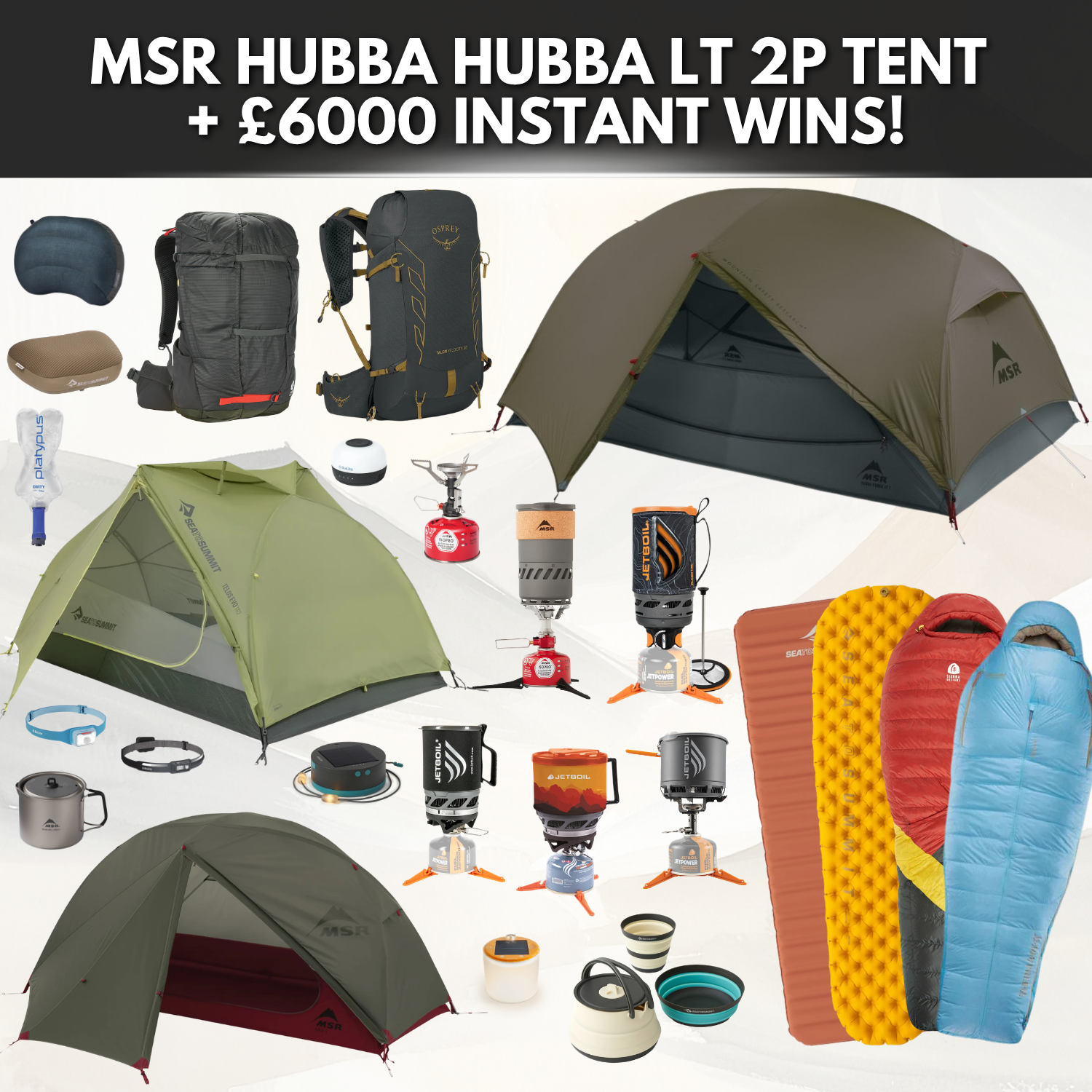 MSR Hubba Hubba LT 2P Tent + £6000 Instant Wins!